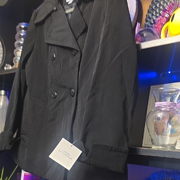 Croft & Barrow Women's Black Pea Coat - Picture 3 of 5